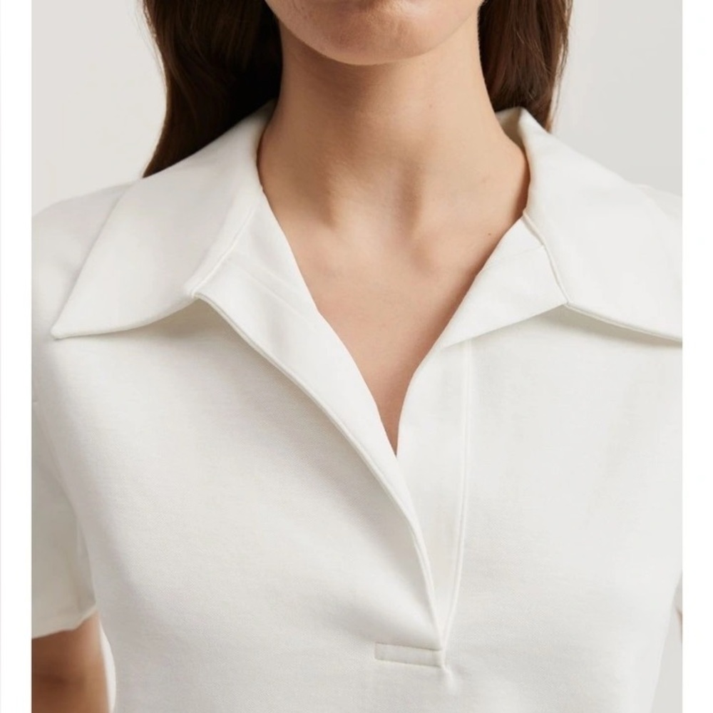 100% silk Theory White Button Down Shirt